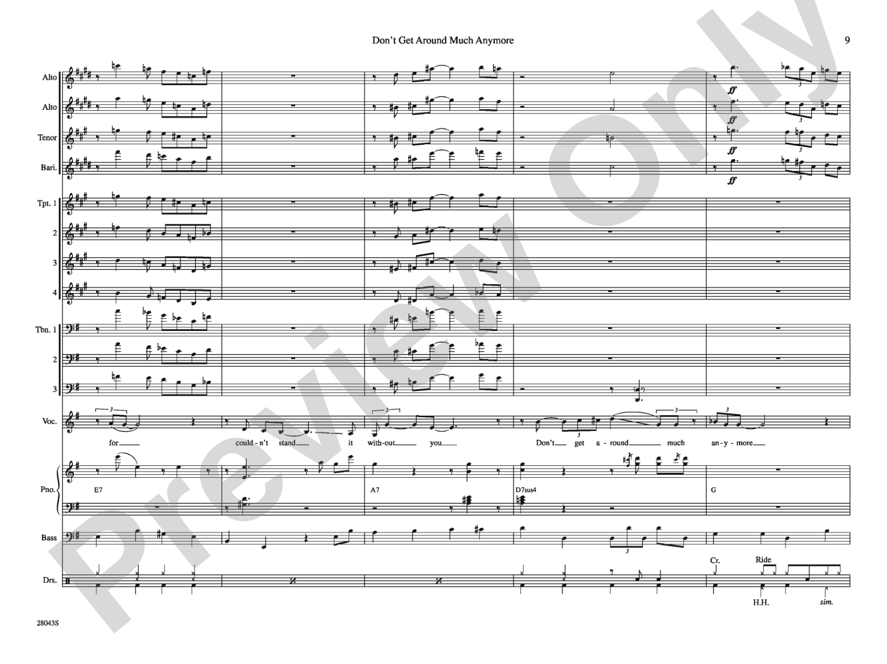 Don't Get Around Much Anymore: Jazz Ensemble Conductor Score & Parts