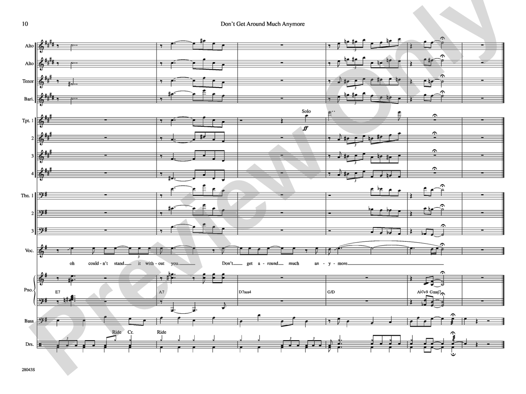Don't Get Around Much Anymore: Jazz Ensemble Conductor Score & Parts