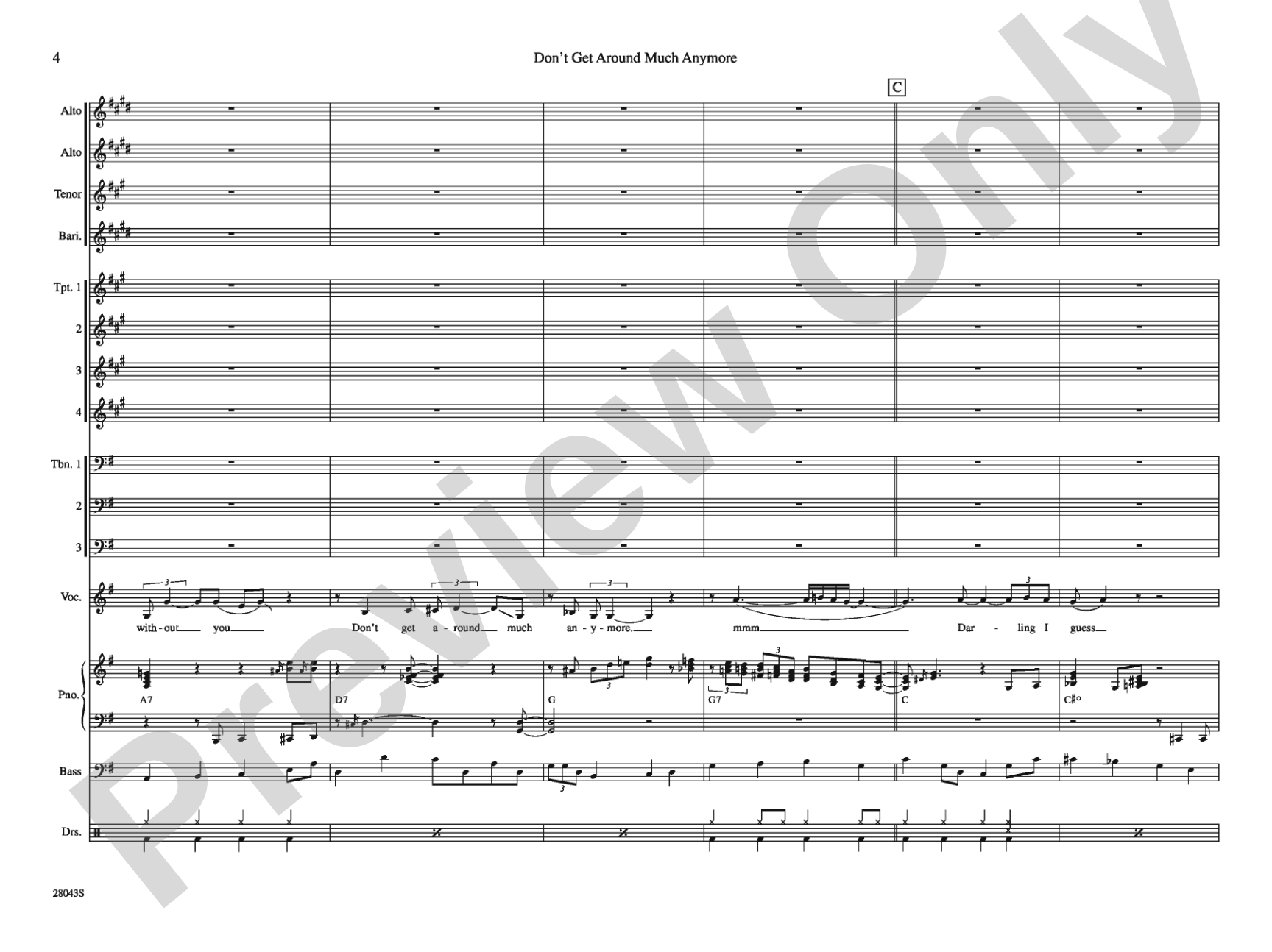 Don't Get Around Much Anymore: Jazz Ensemble Conductor Score & Parts