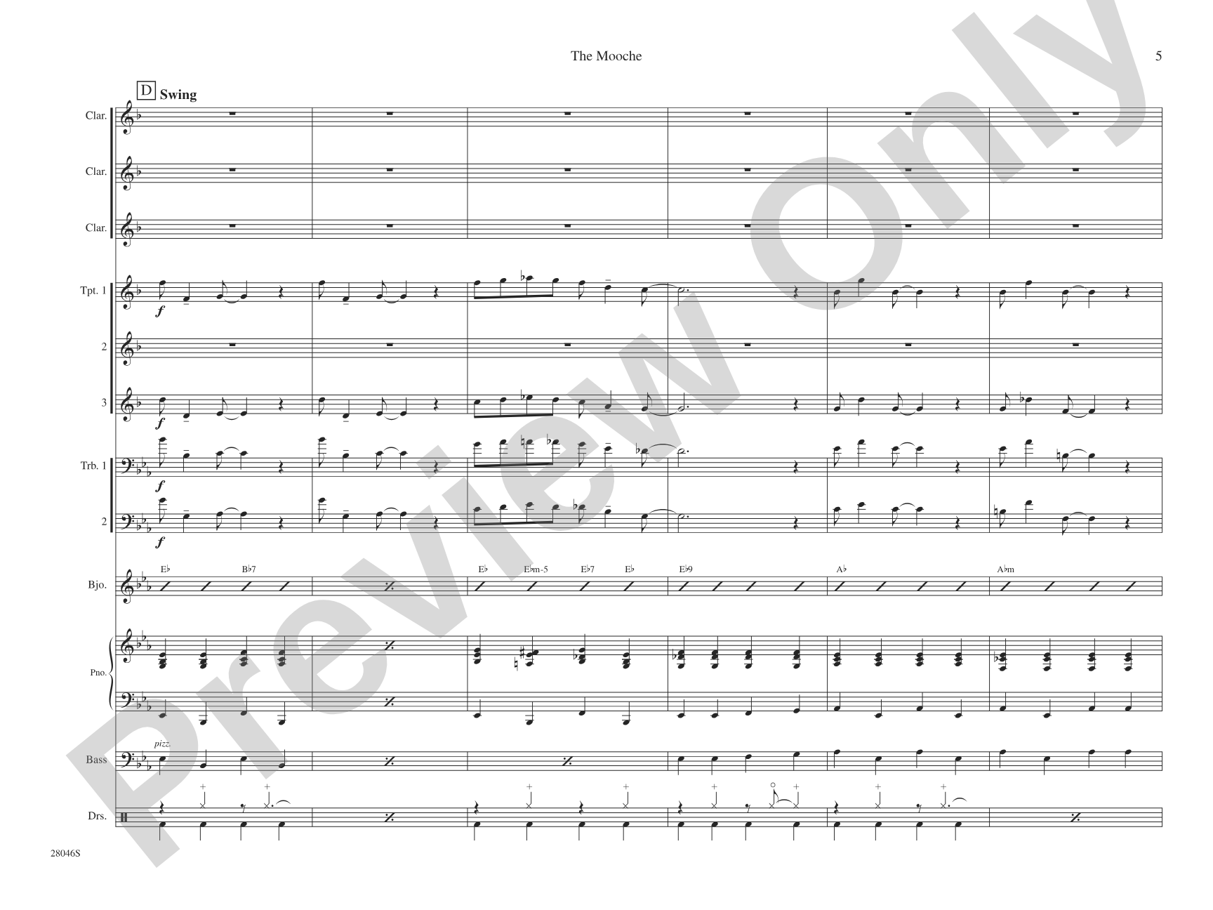 The Mooche: Jazz Ensemble Conductor Score & Parts