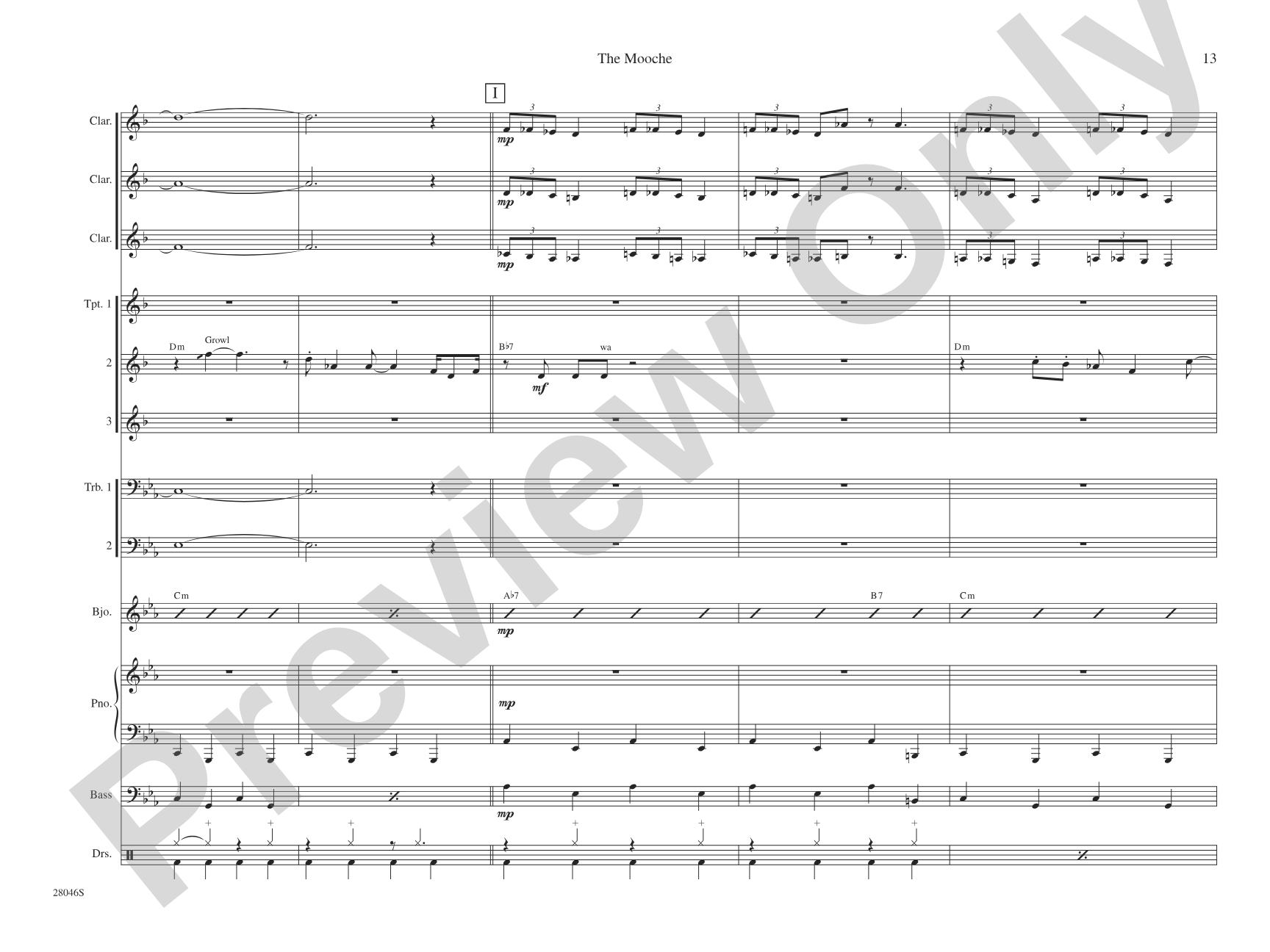 The Mooche: Jazz Ensemble Conductor Score & Parts