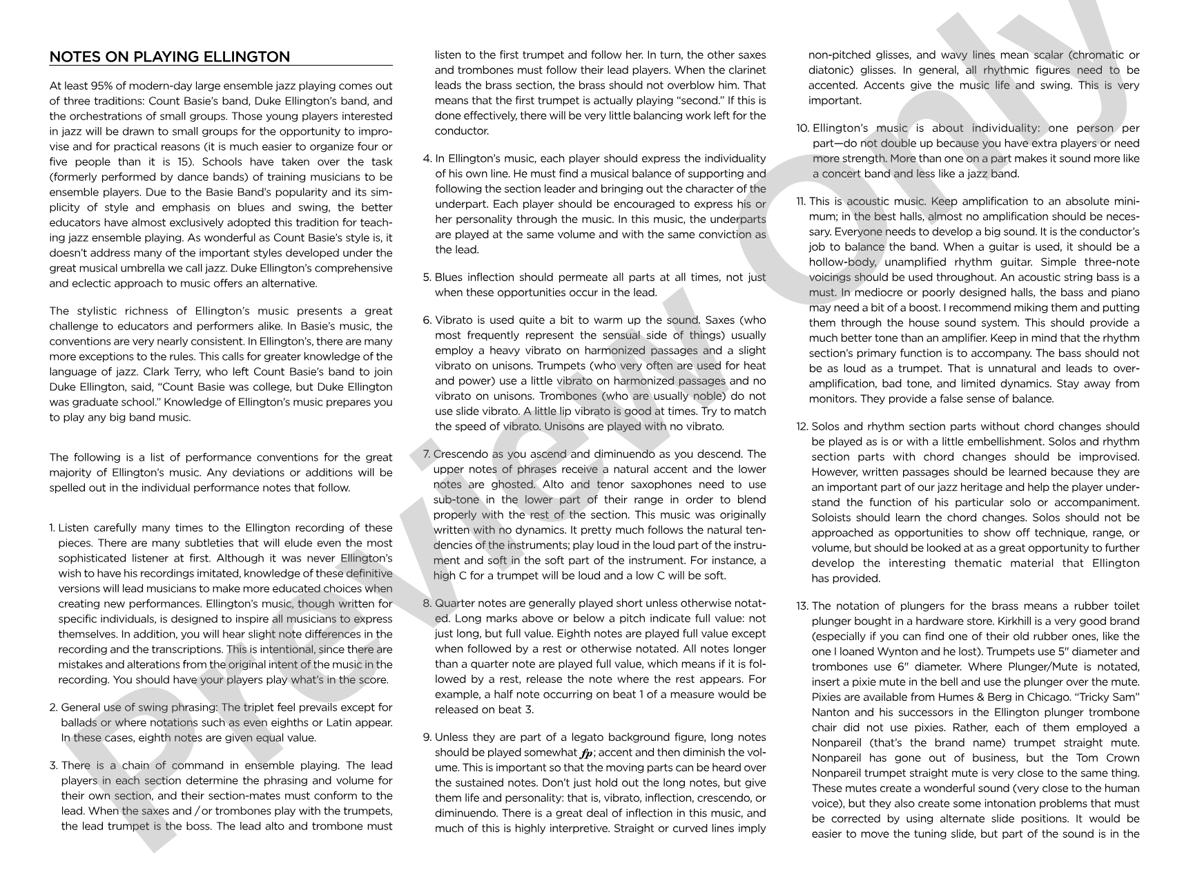 The Mooche: Jazz Ensemble Conductor Score & Parts