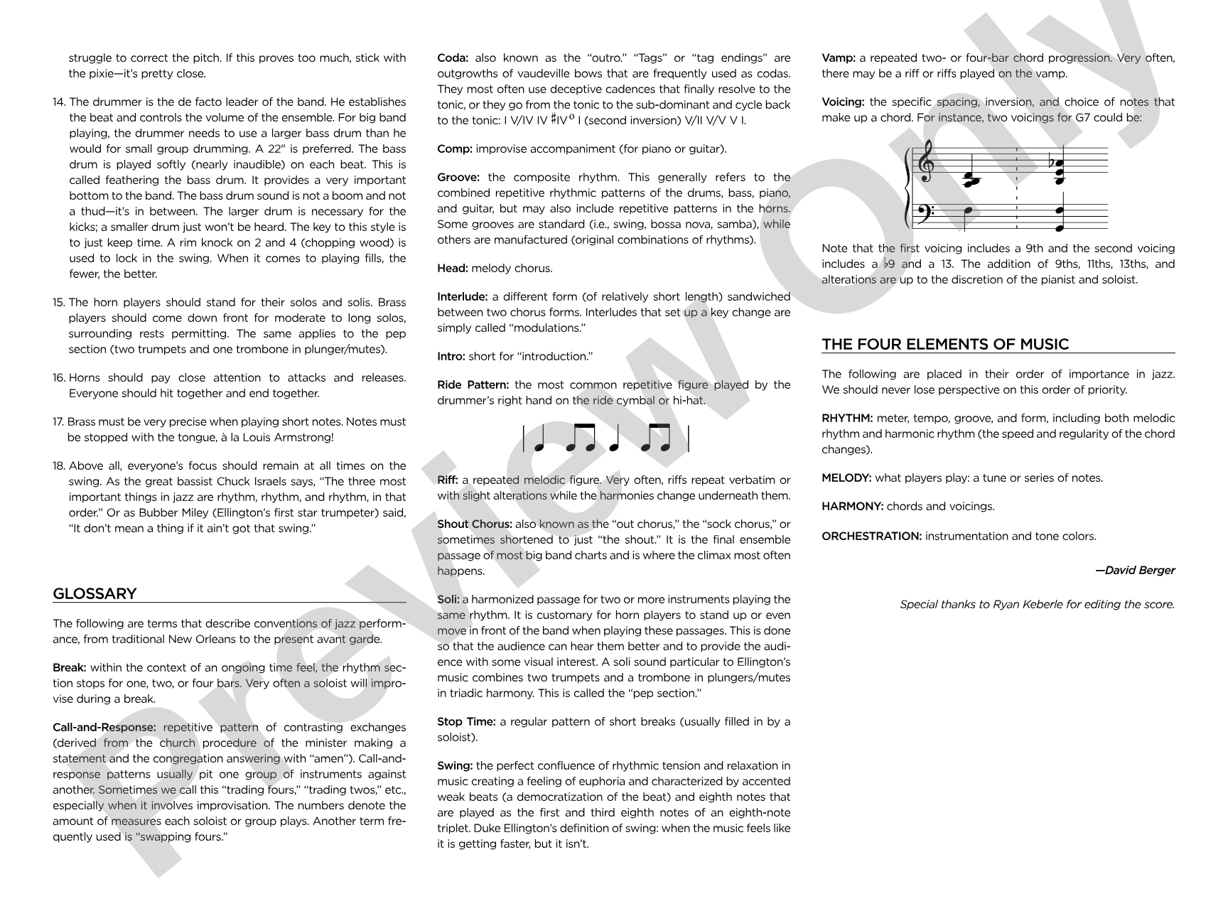 The Mooche: Jazz Ensemble Conductor Score & Parts