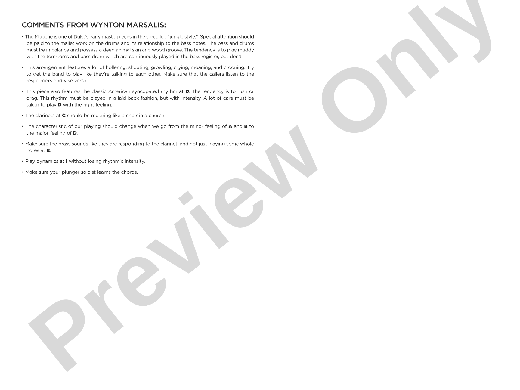 The Mooche: Jazz Ensemble Conductor Score & Parts