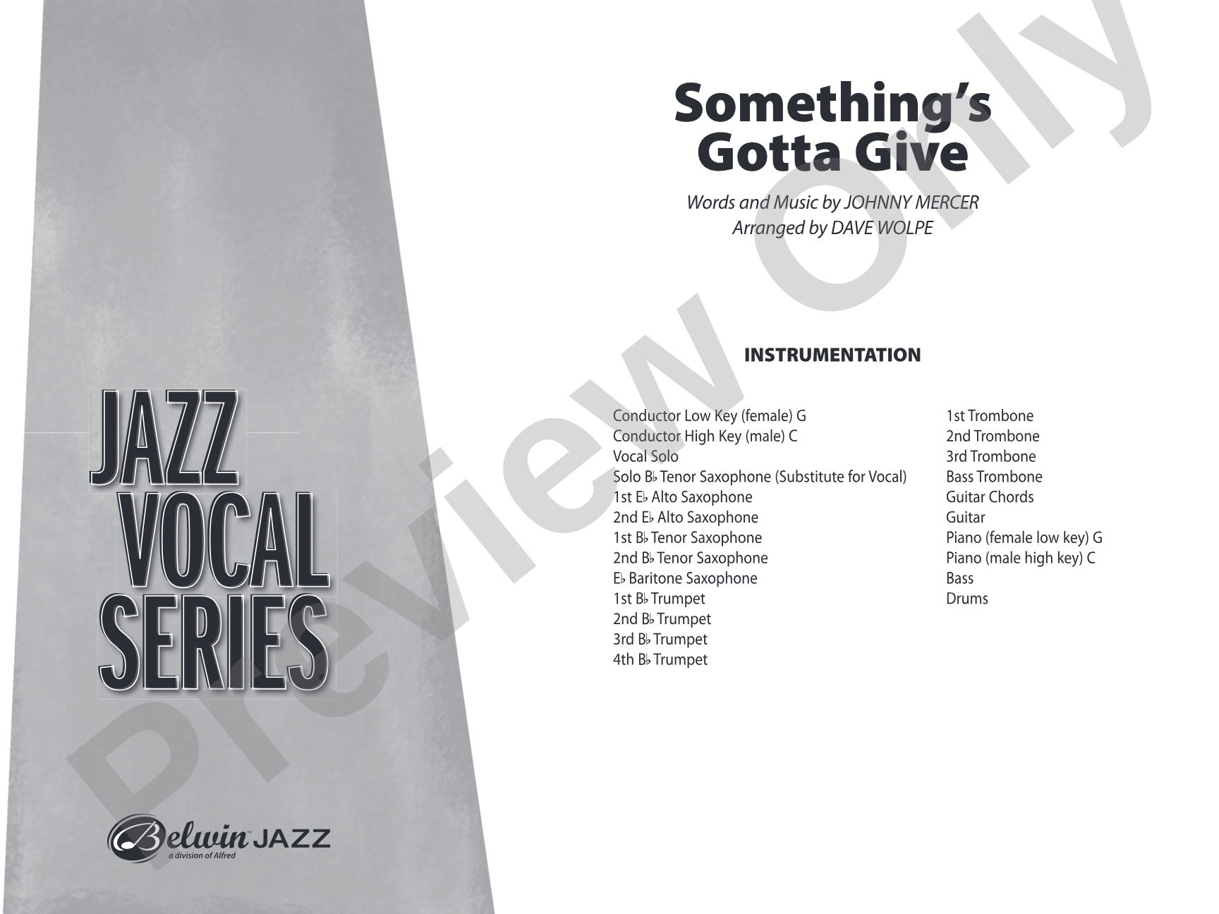 Something's Gotta Give: Score