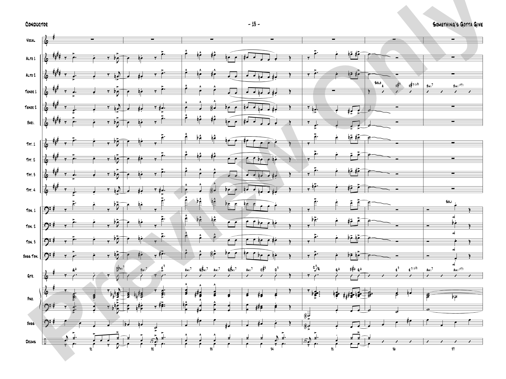 Something's Gotta Give: Score