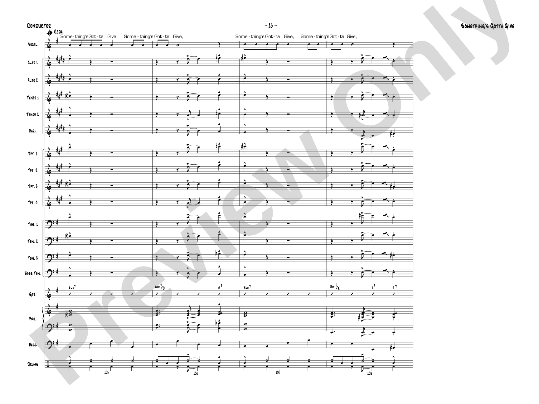 Something's Gotta Give: Score