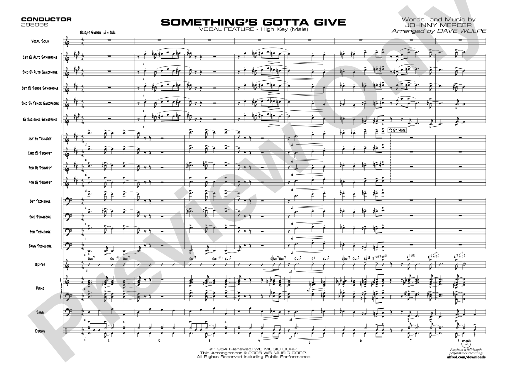 Something's Gotta Give: Score