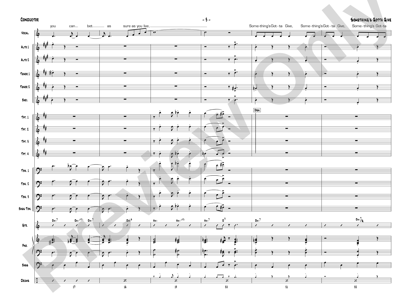 Something's Gotta Give: Score