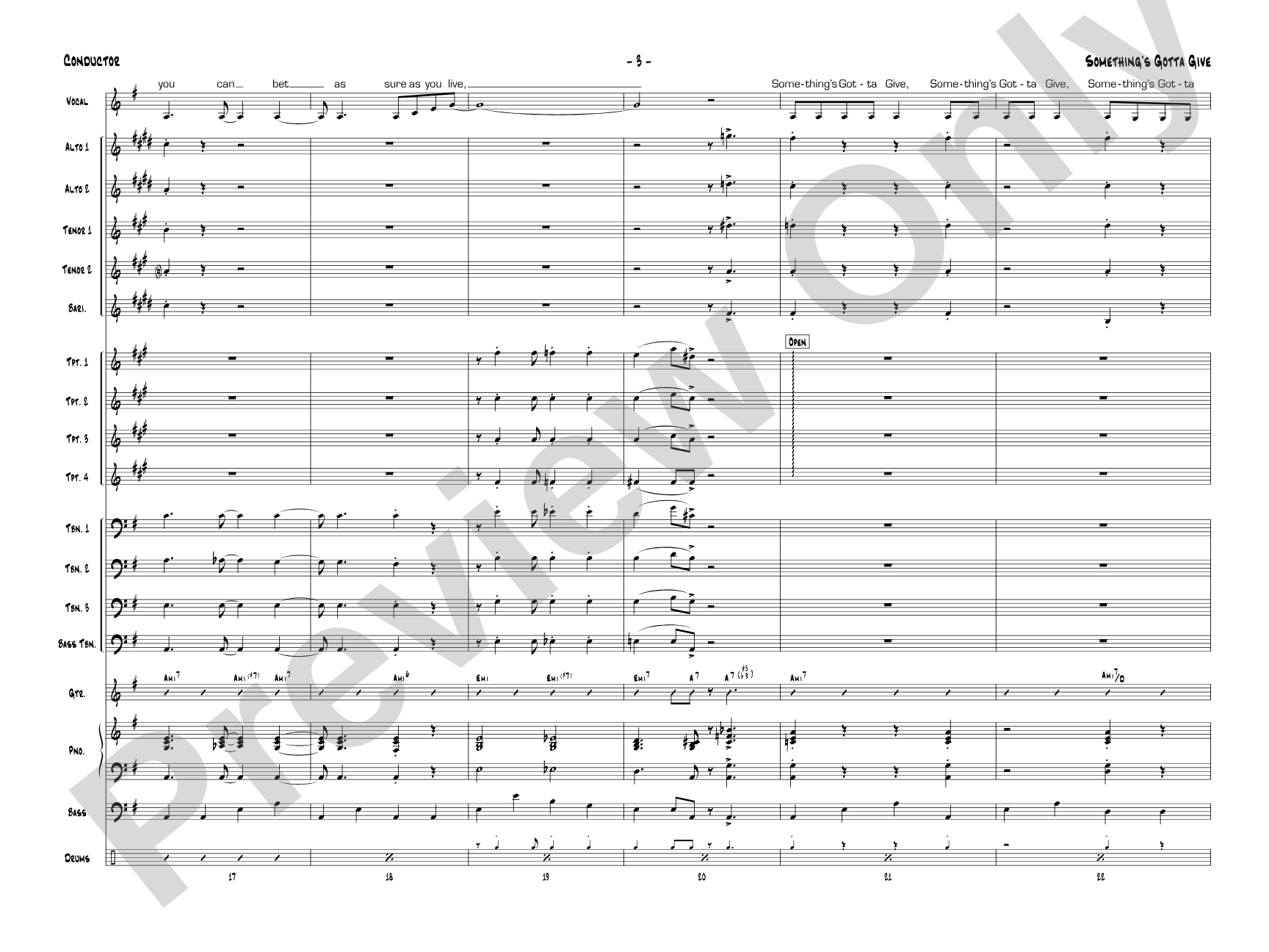 Something's Gotta Give: Score