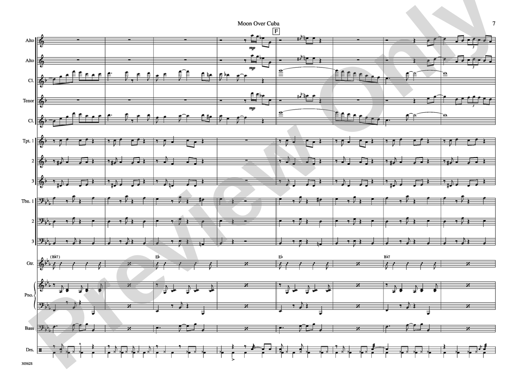 Moon over Cuba: Jazz Ensemble Conductor Score & Parts