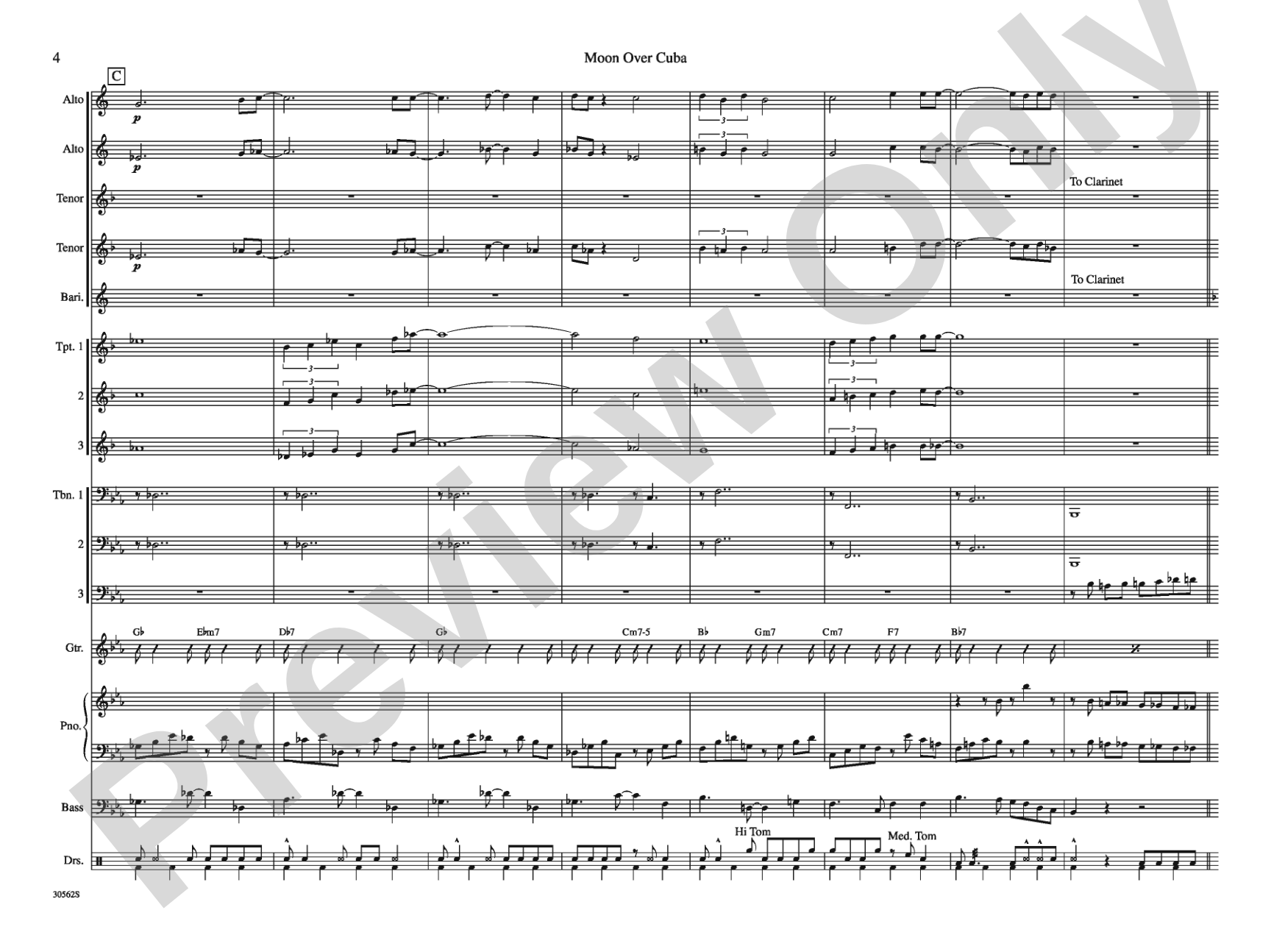Moon over Cuba: Jazz Ensemble Conductor Score & Parts