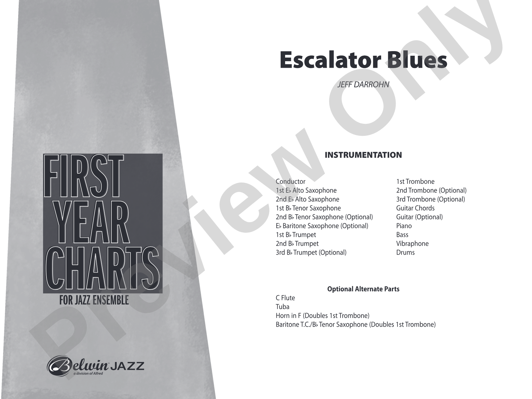 Escalator Blues: Jazz Ensemble Conductor Score & Parts