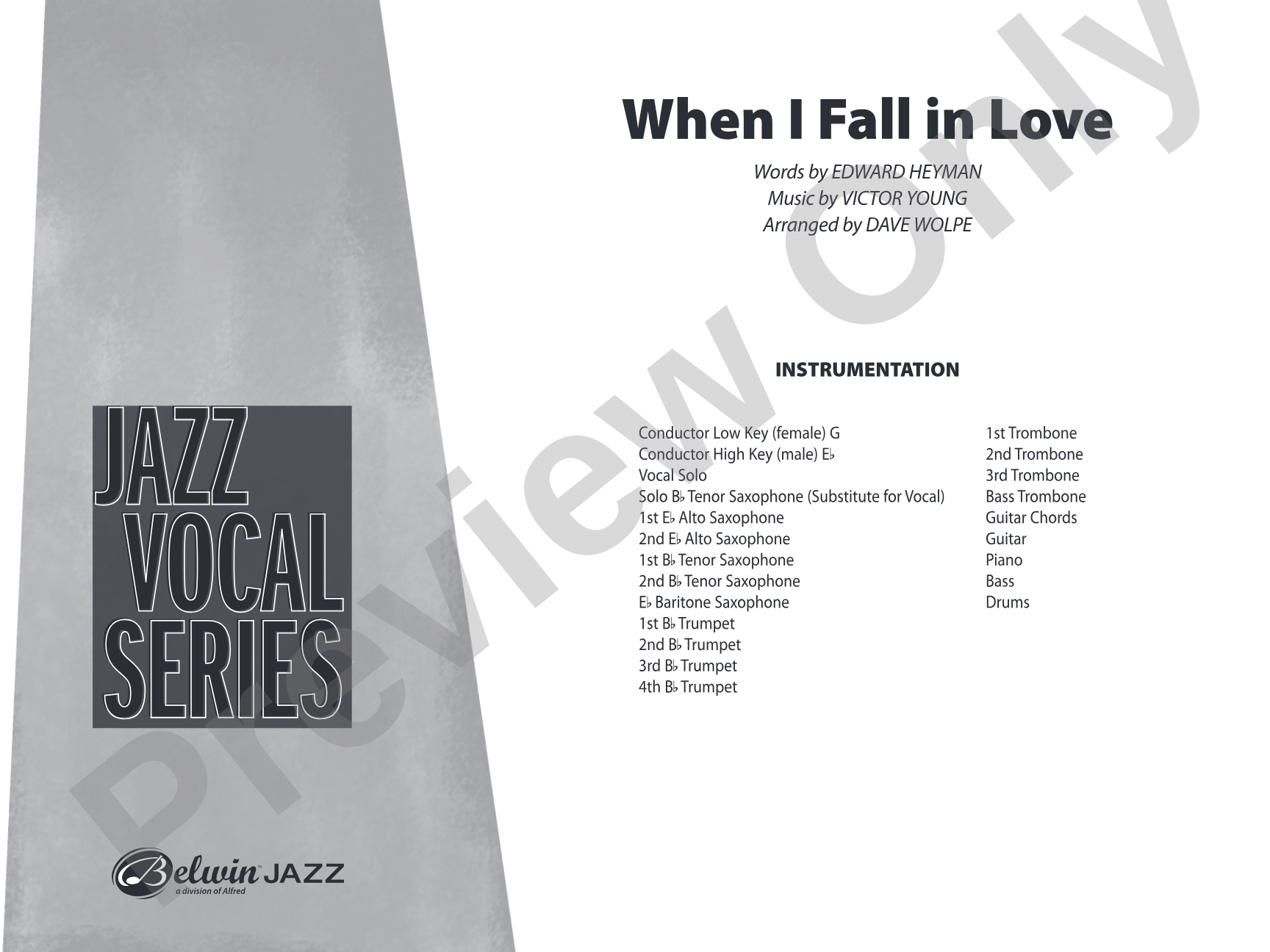 When I Fall in Love: Score