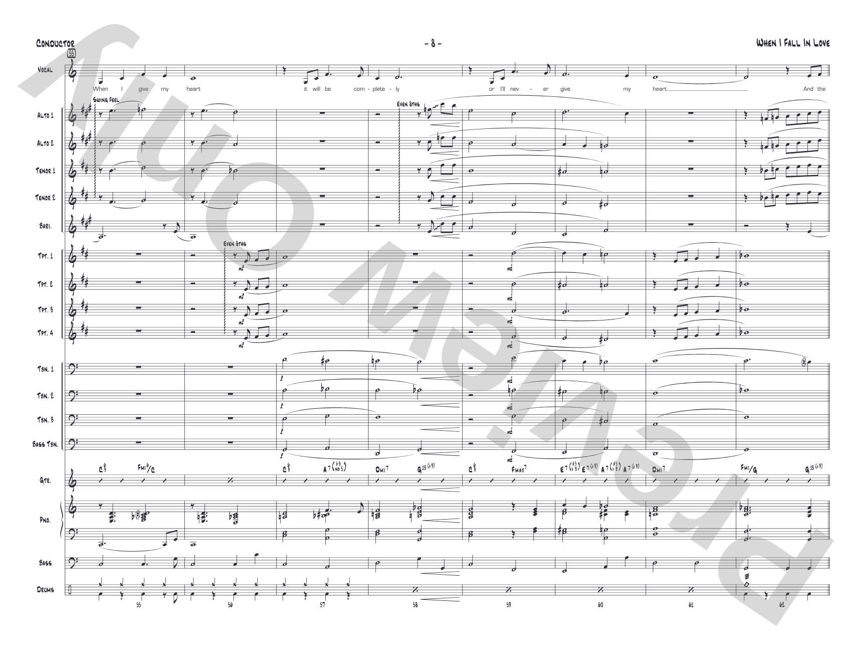 When I Fall in Love: Score