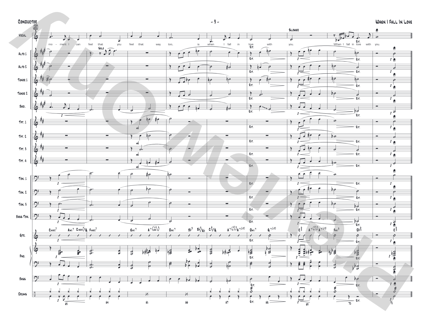 When I Fall in Love: Score