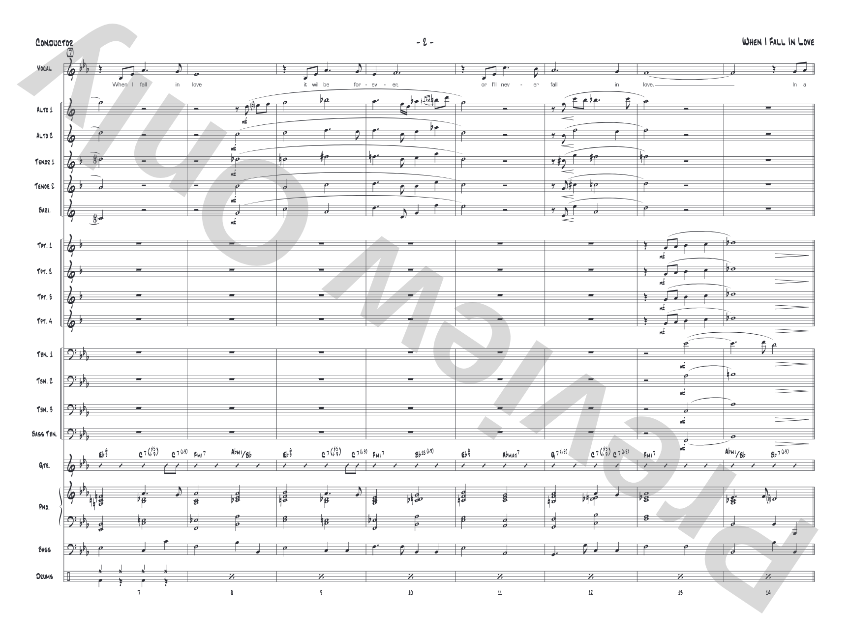 When I Fall in Love: Score