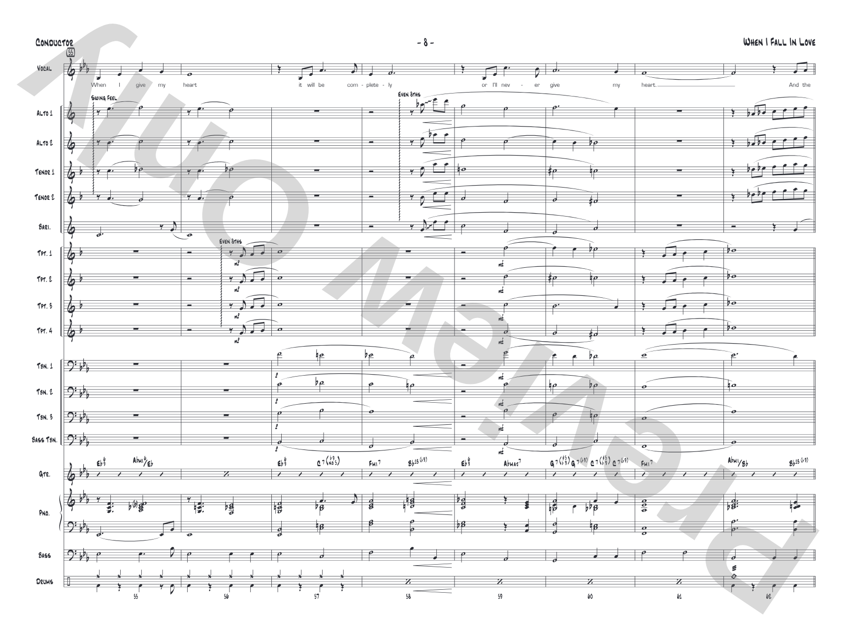 When I Fall in Love: Score