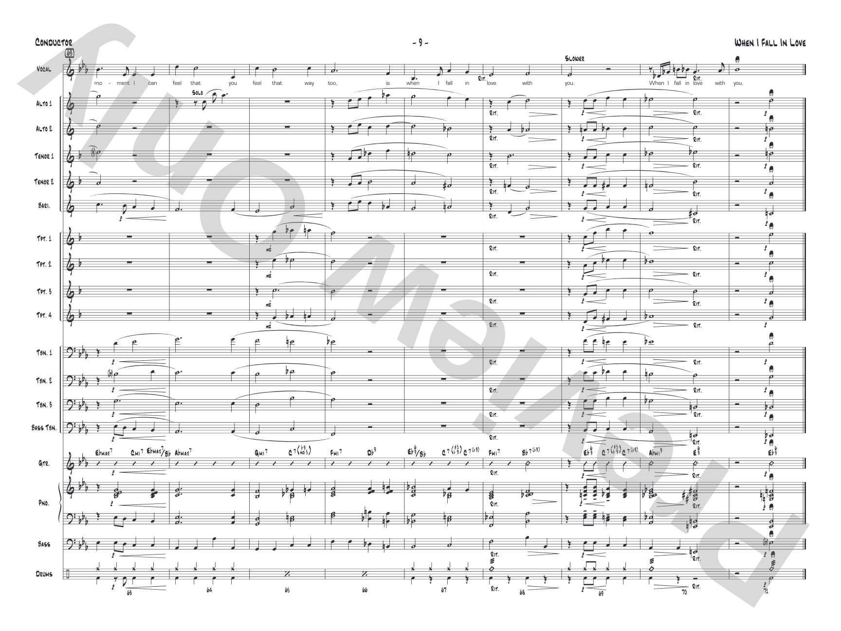 When I Fall in Love: Score