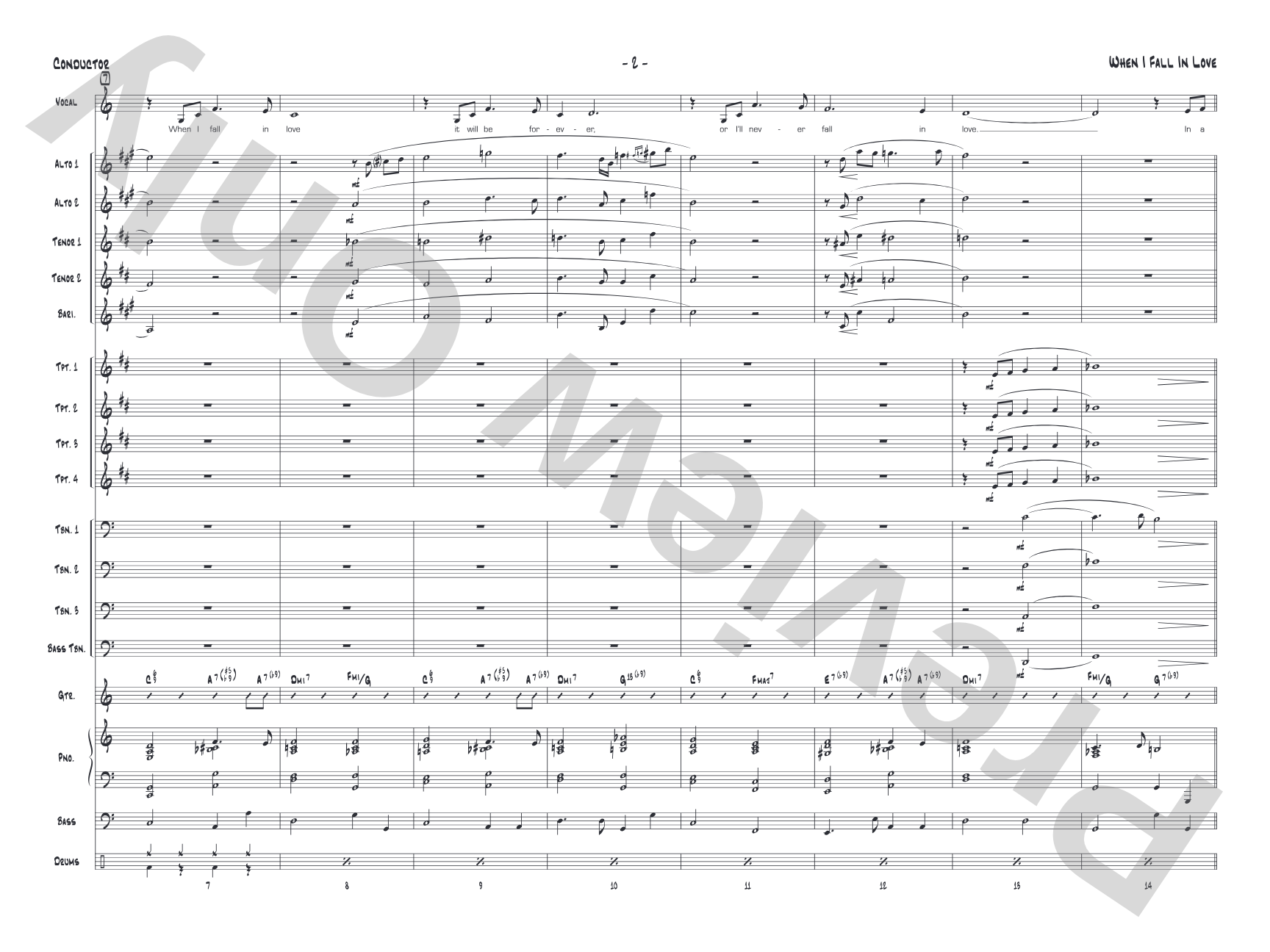 When I Fall in Love: Score