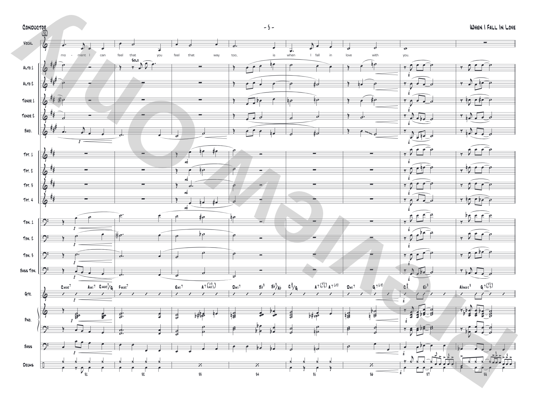 When I Fall in Love: Score