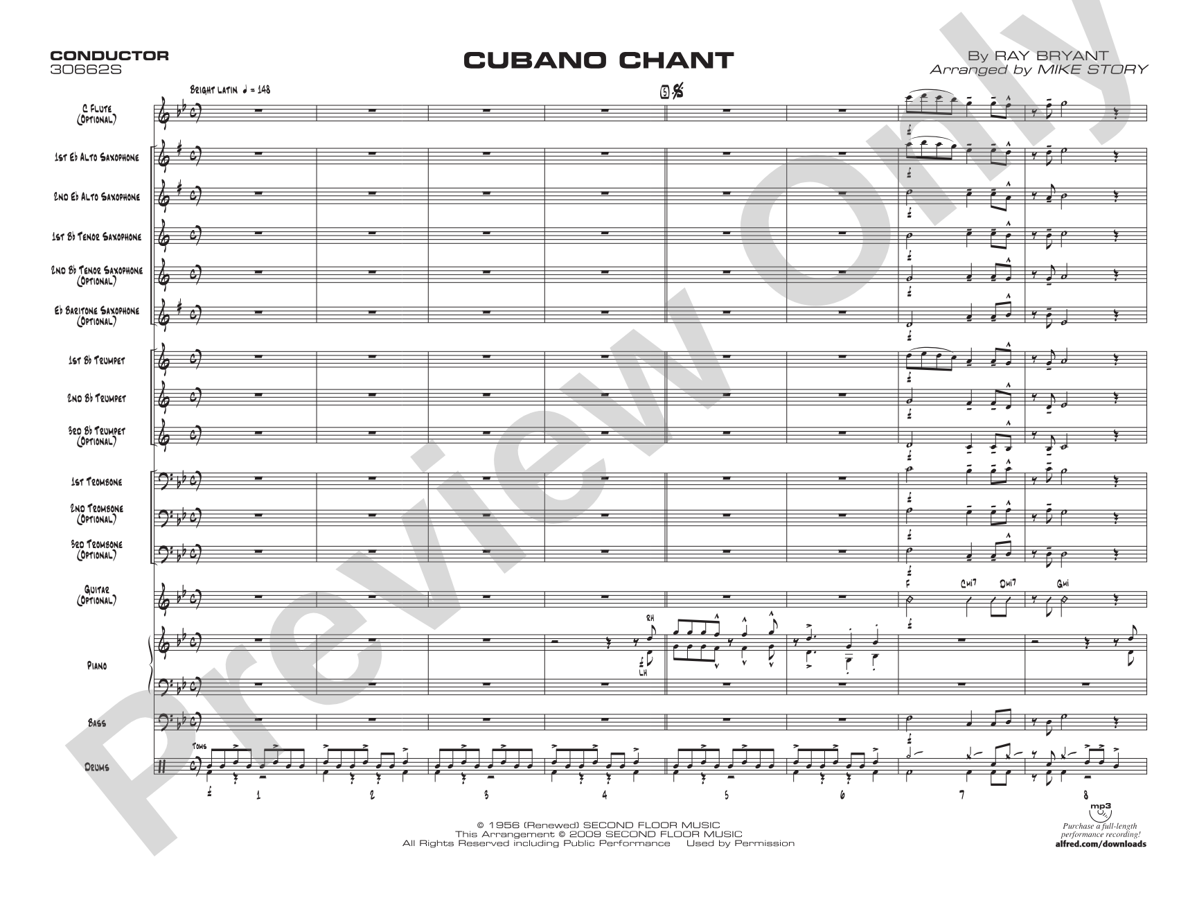 Cubano Chant: Jazz Ensemble Conductor Score & Parts