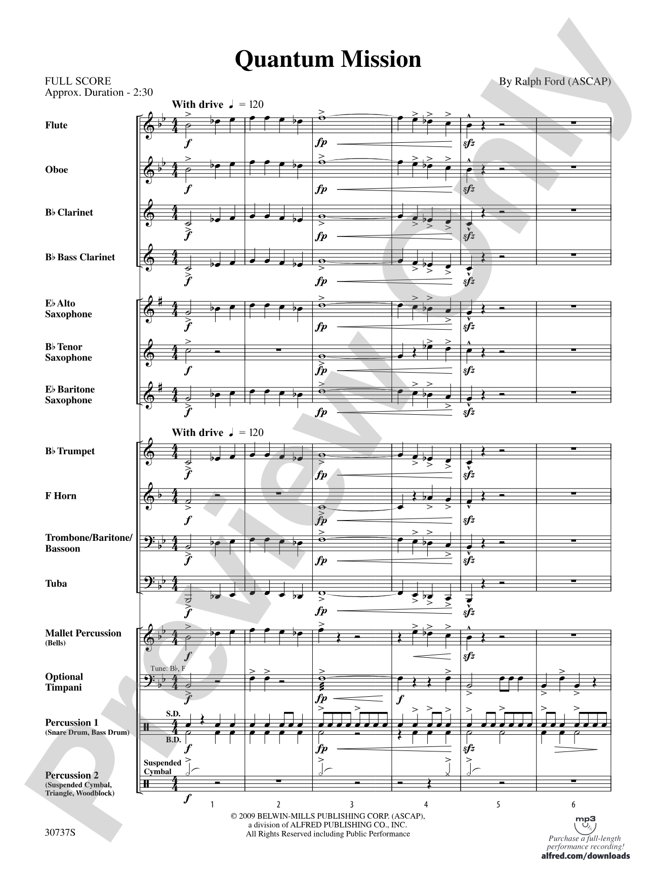 Quantum Mission: Concert Band Conductor Score & Parts