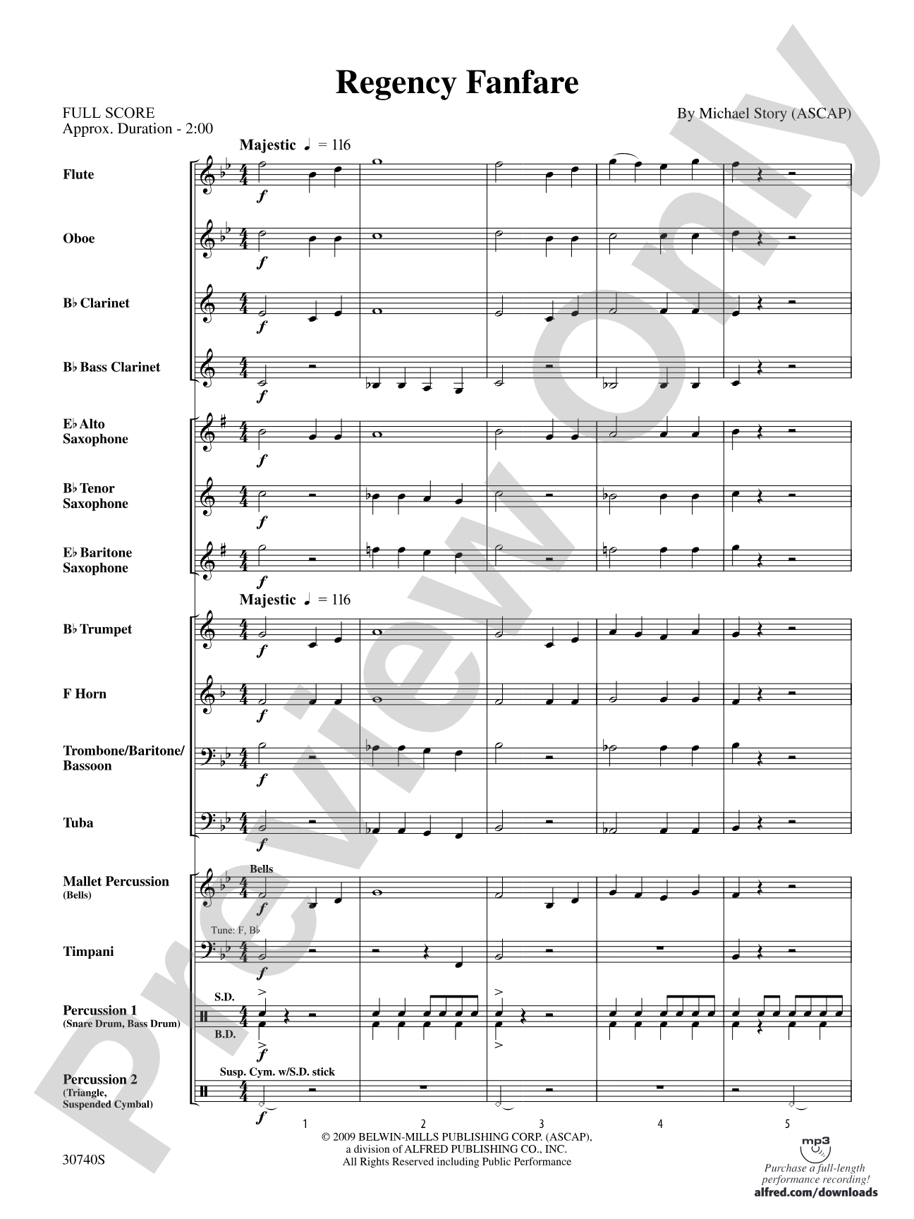 Regency Fanfare: Concert Band Conductor Score & Parts