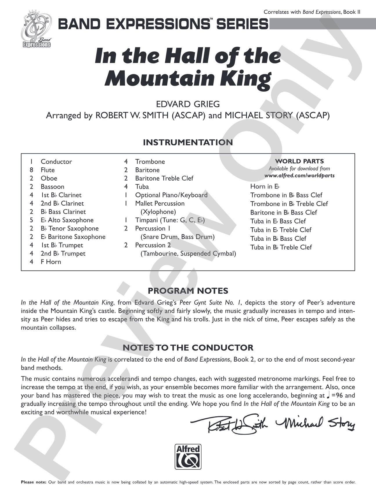 In the Hall of the Mountain King: Concert Band Conductor Score & Parts