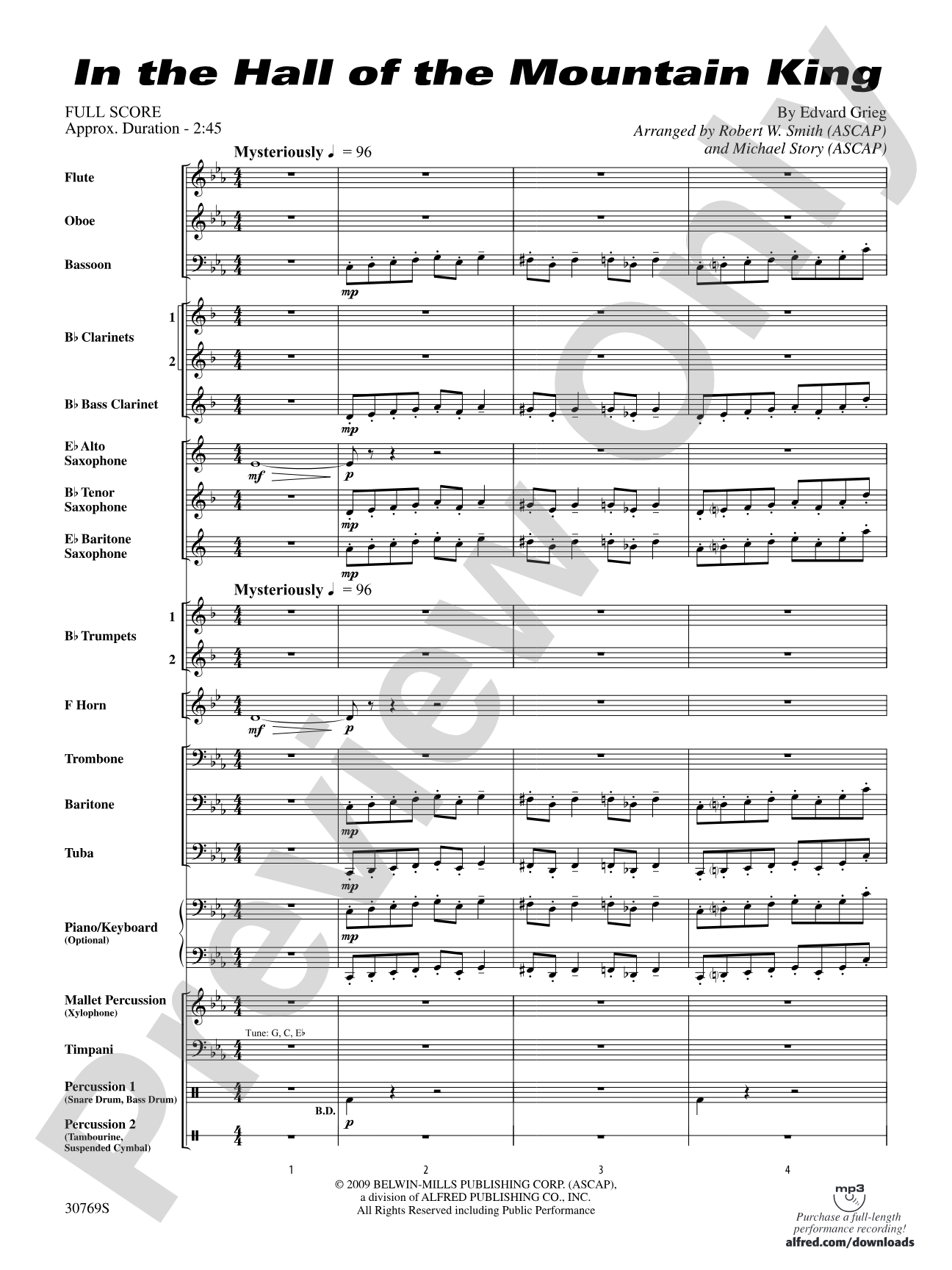 In the Hall of the Mountain King: Concert Band Conductor Score & Parts