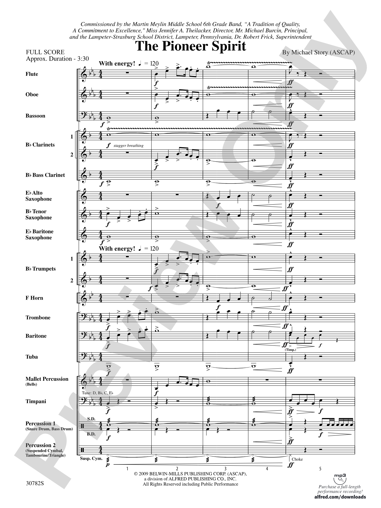 The Pioneer Spirit: Concert Band Conductor Score & Parts