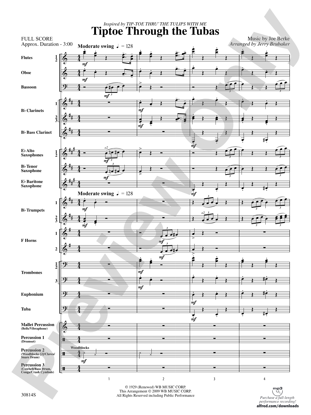 Tiptoe Through the Tubas: Score