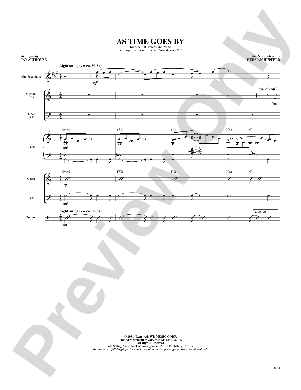 As Time Goes By: Choral SoundPax