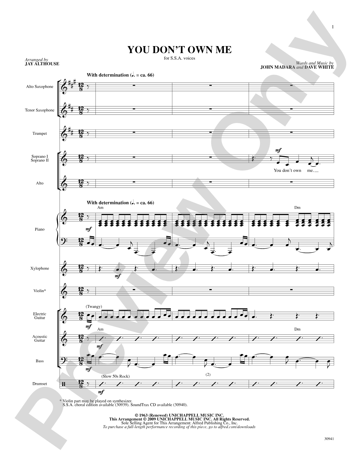 You Don't Own Me: Choral SoundPax