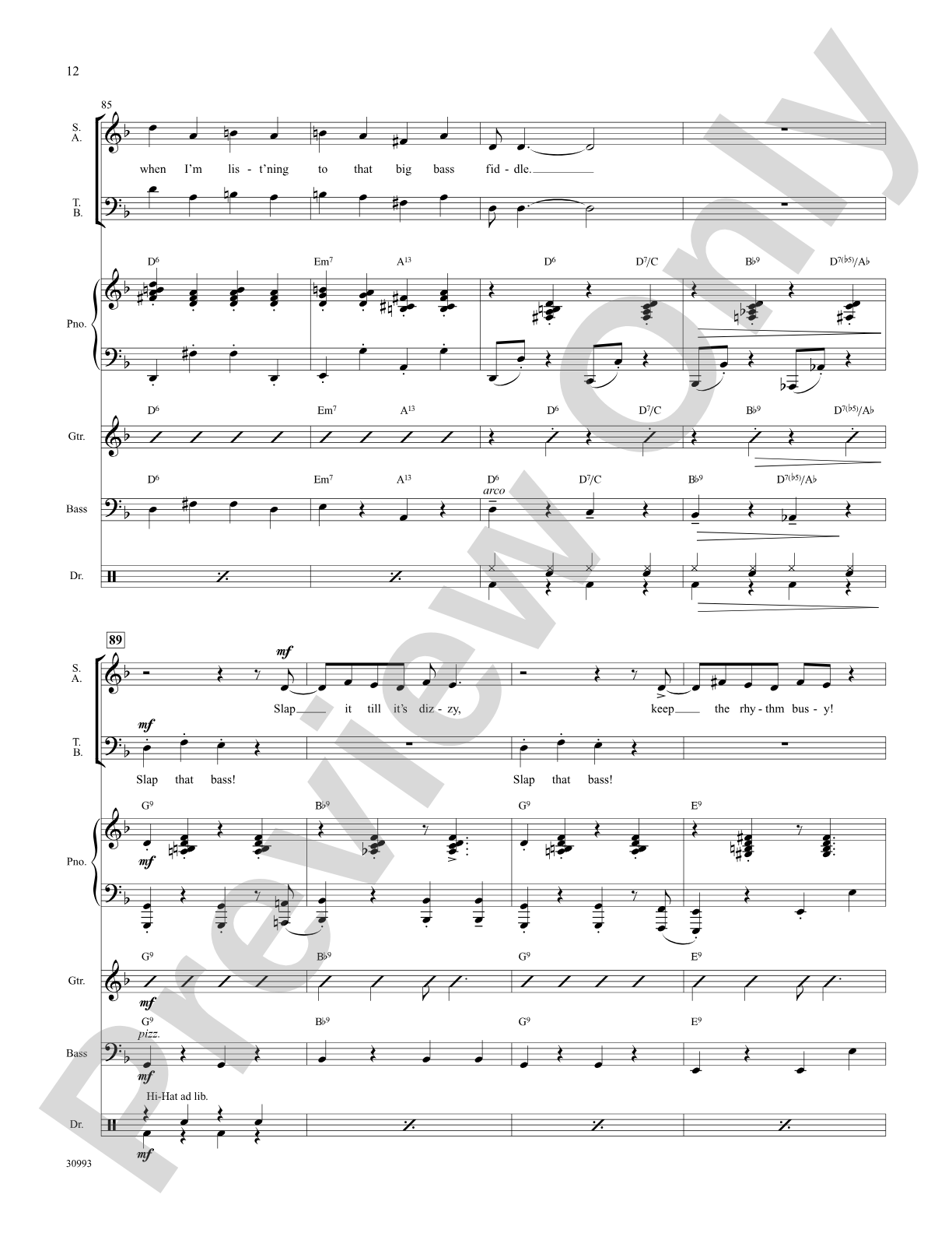 Slap That Bass: Choral SoundPax