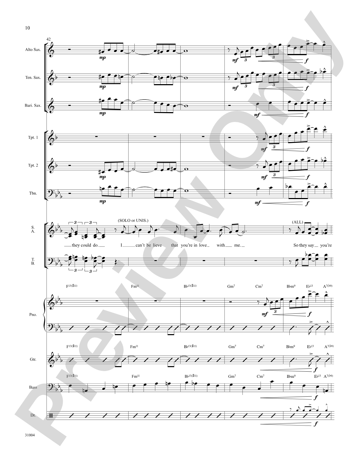 I Can't Believe That You're in Love with Me: Choral SoundPax