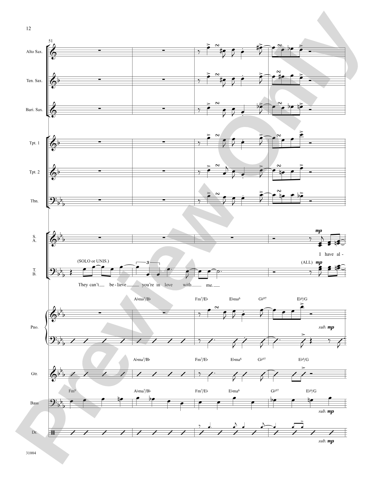 I Can't Believe That You're in Love with Me: Choral SoundPax