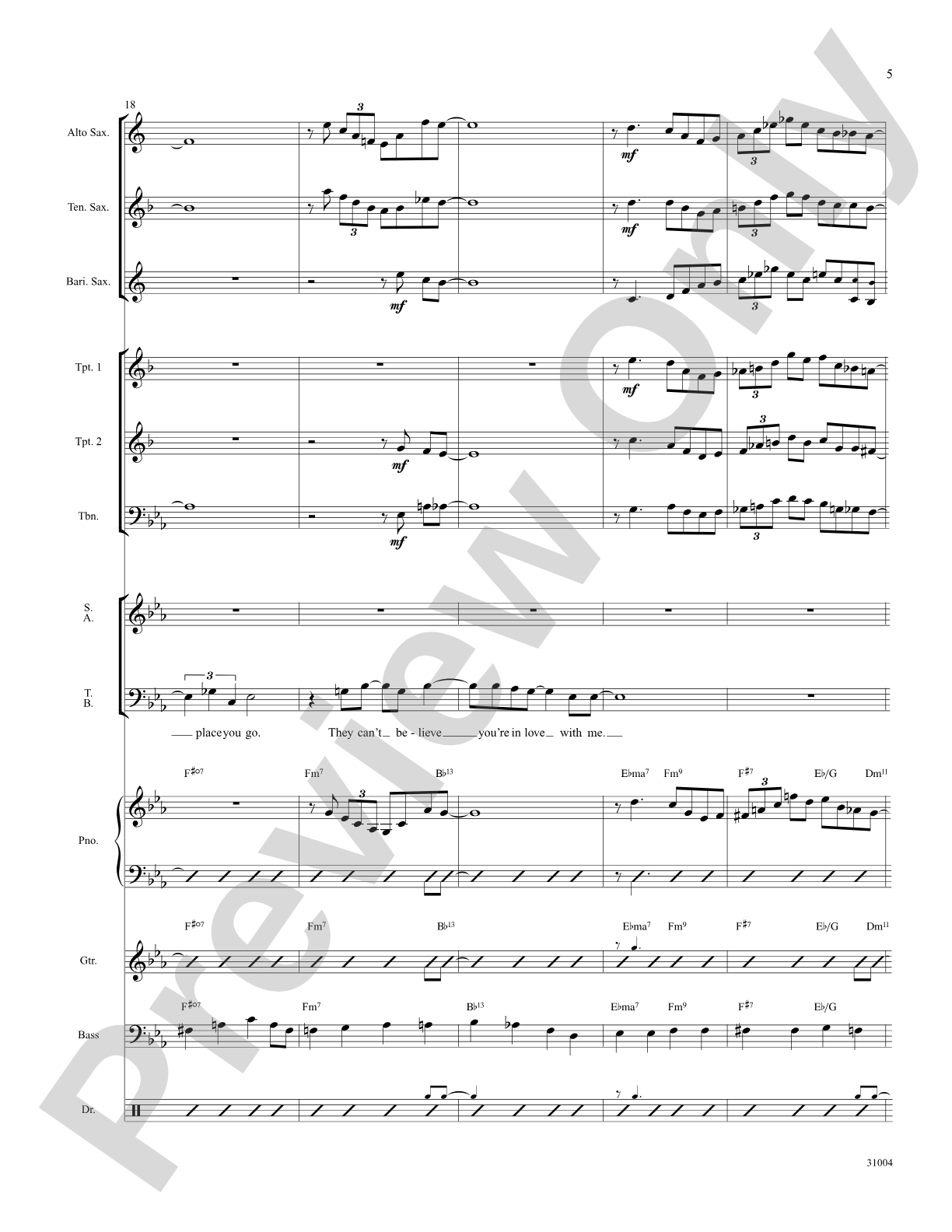 I Can't Believe That You're in Love with Me: Choral SoundPax