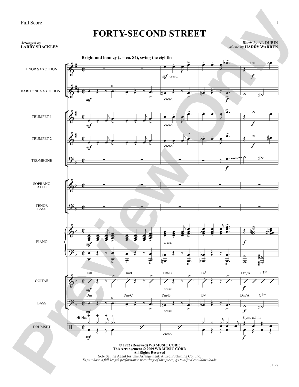 Forty-Second Street (from the musical Forty-Second Street): Choral SoundPax
