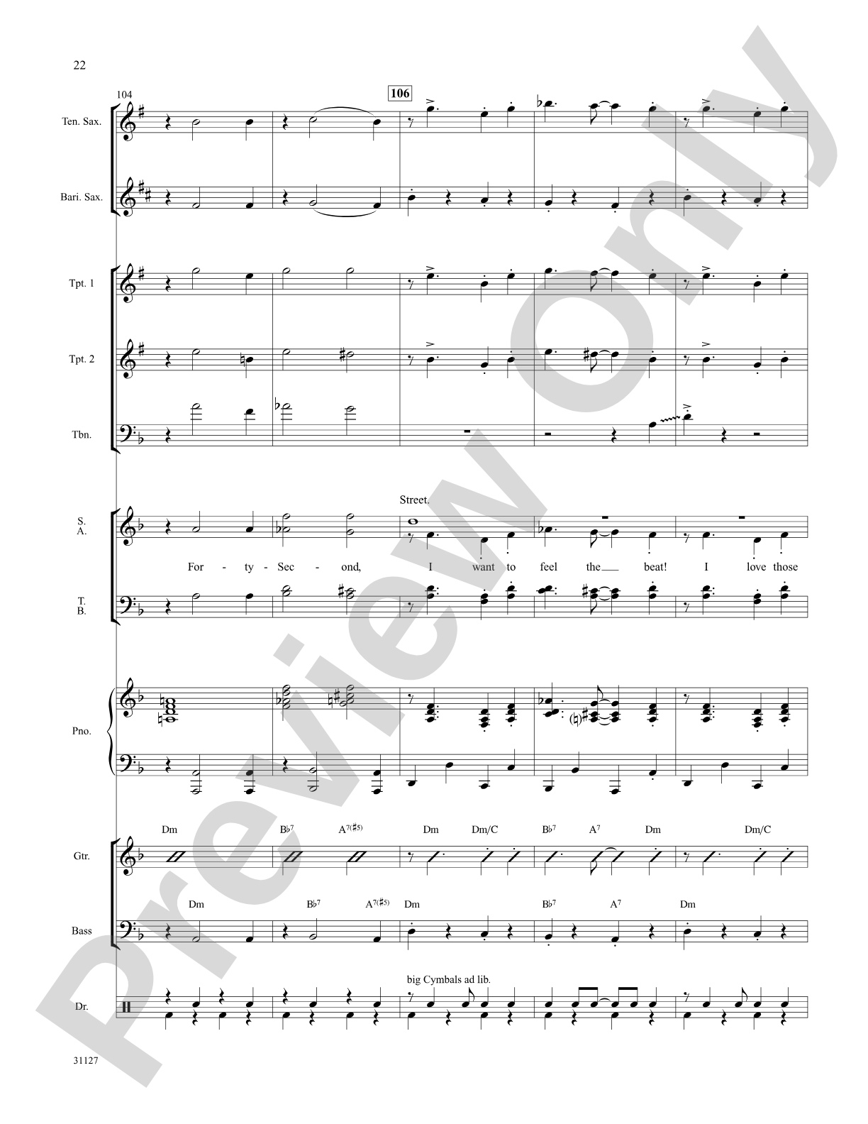 Forty-Second Street (from the musical Forty-Second Street): Choral SoundPax