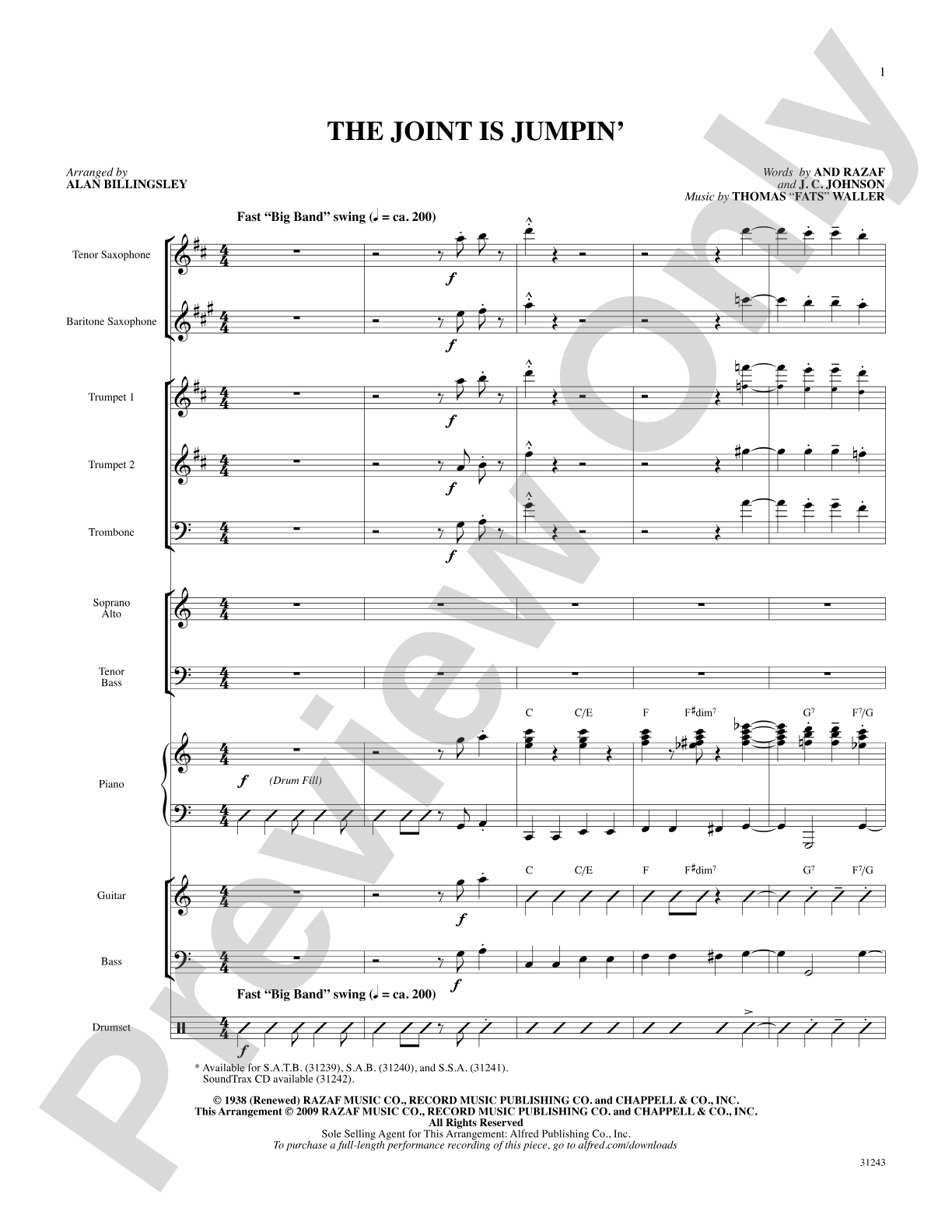 The Joint Is Jumpin' (from the musical Ain't Misbehavin'): Choral SoundPax
