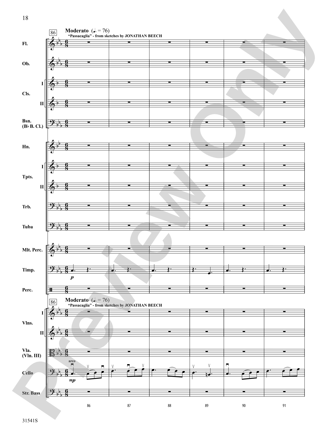 Courage: Full Orchestra Conductor Score & Parts