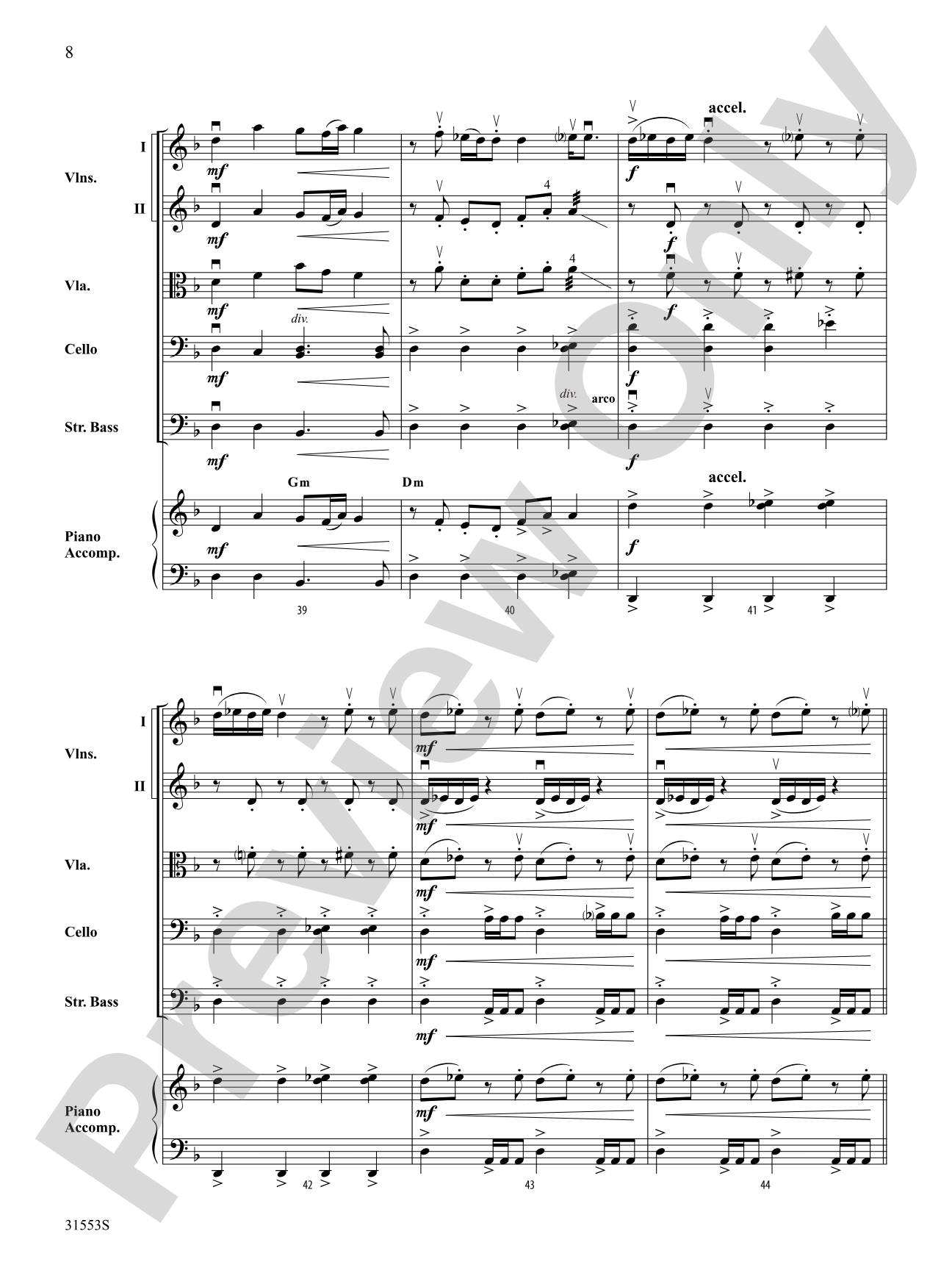 Shabbat Shalom: String Orchestra Conductor Score & Parts