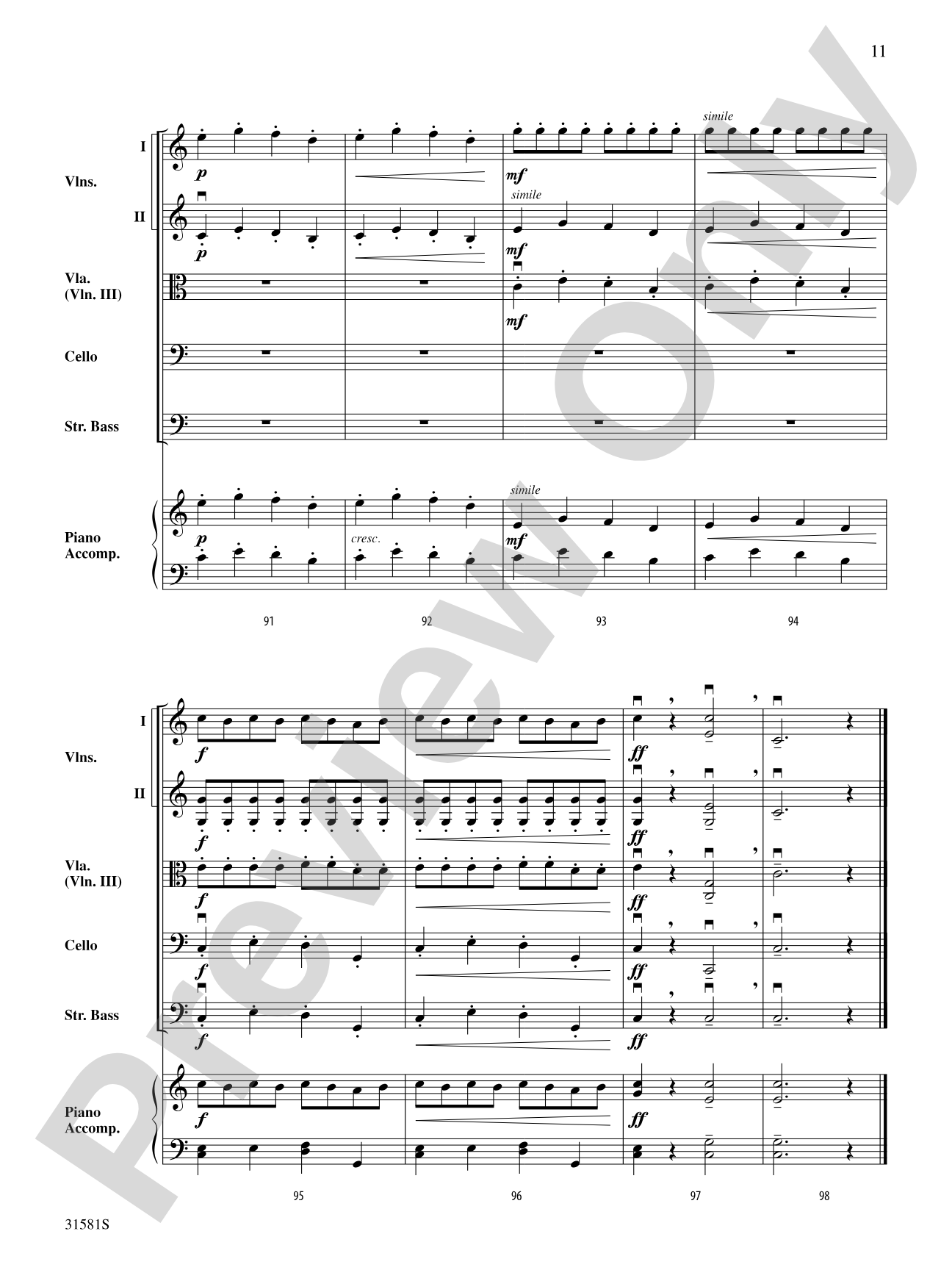 Rondo Presto (from String Quartet K. 157): Score