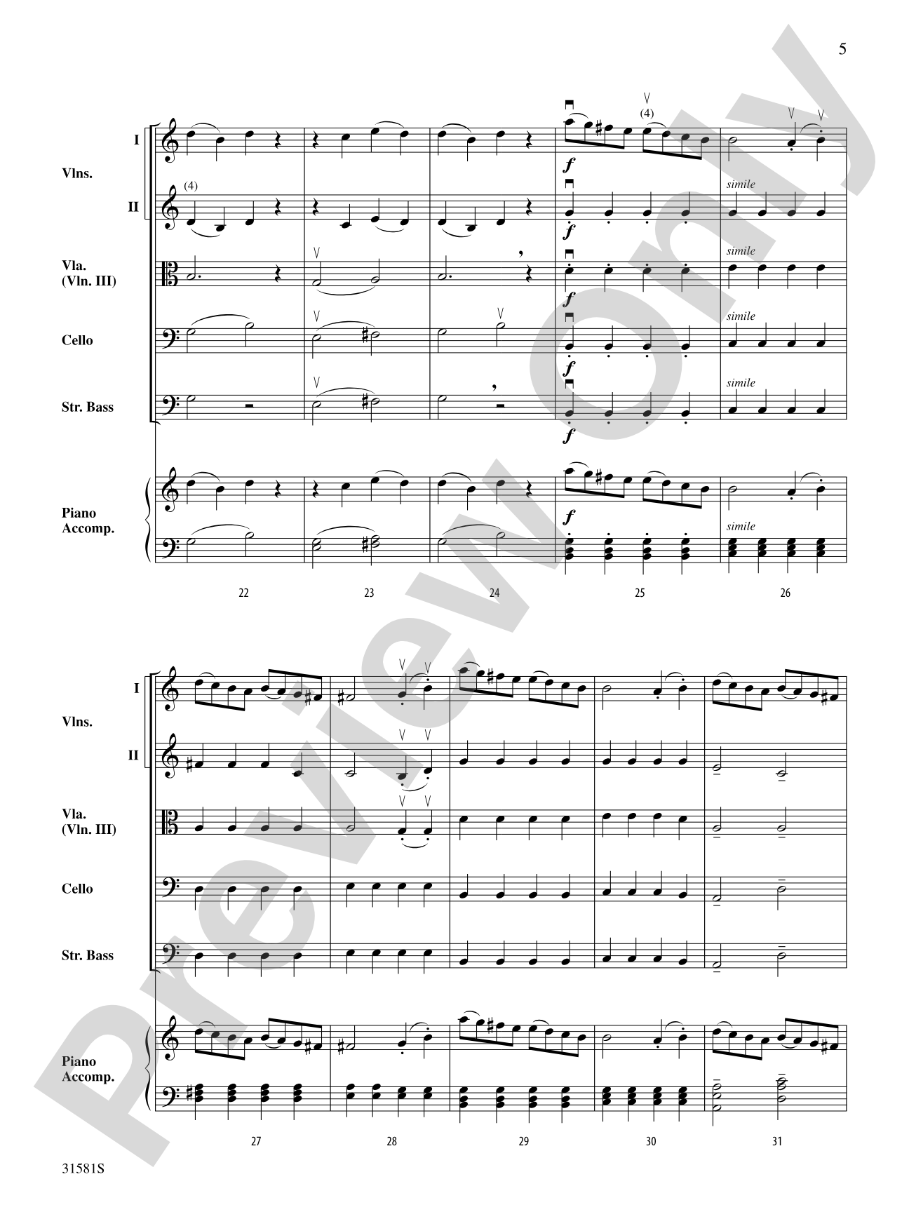 Rondo Presto (from String Quartet K. 157): Score