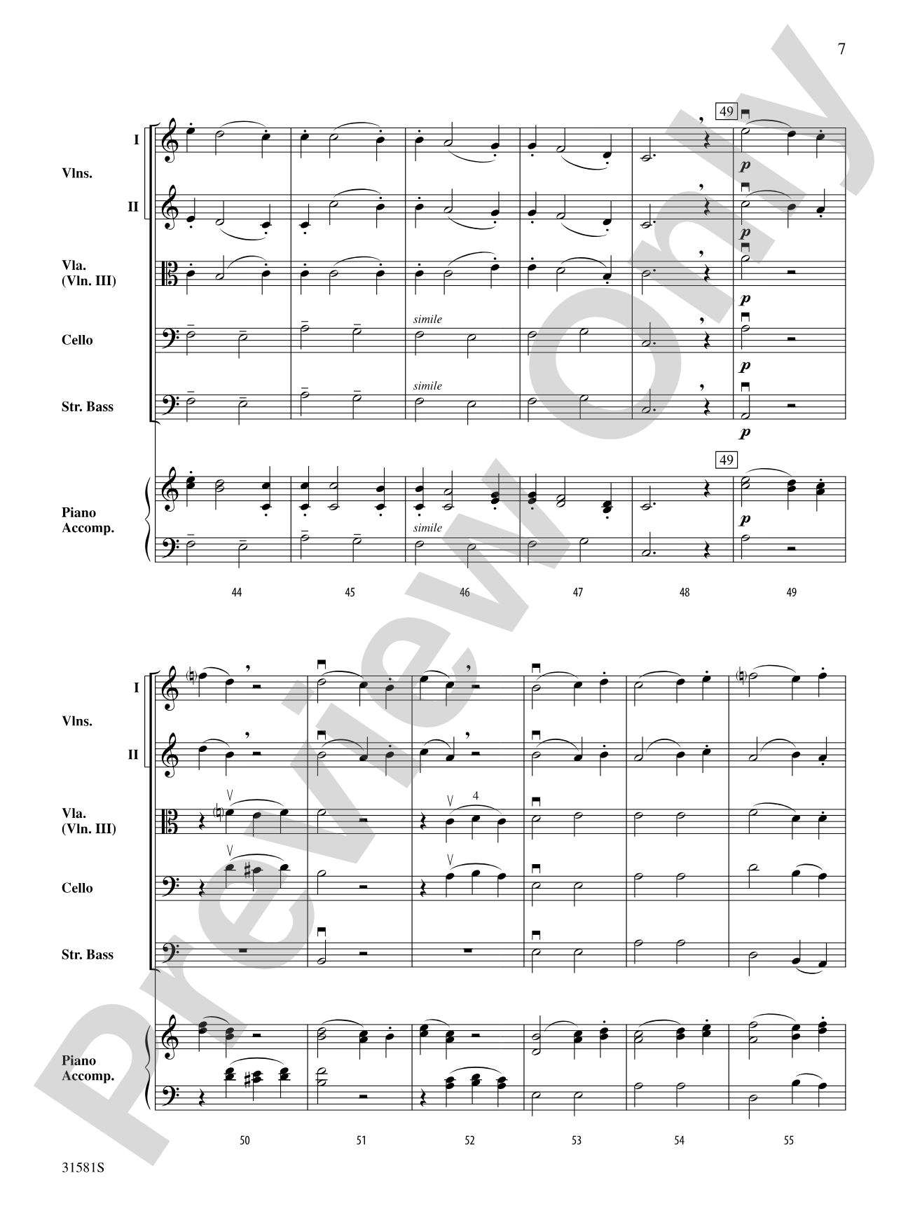 Rondo Presto (from String Quartet K. 157): Score