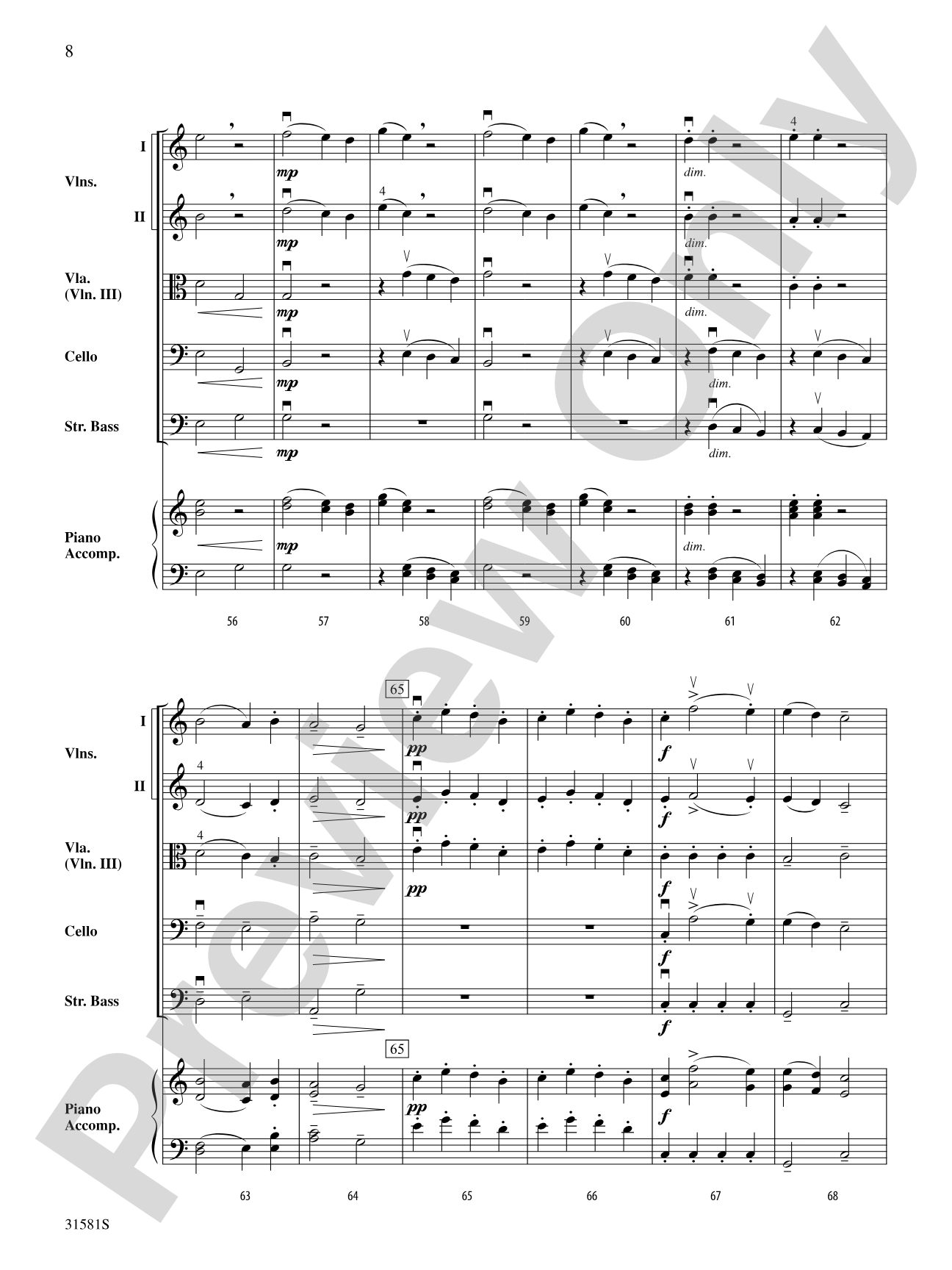 Rondo Presto (from String Quartet K. 157): Score