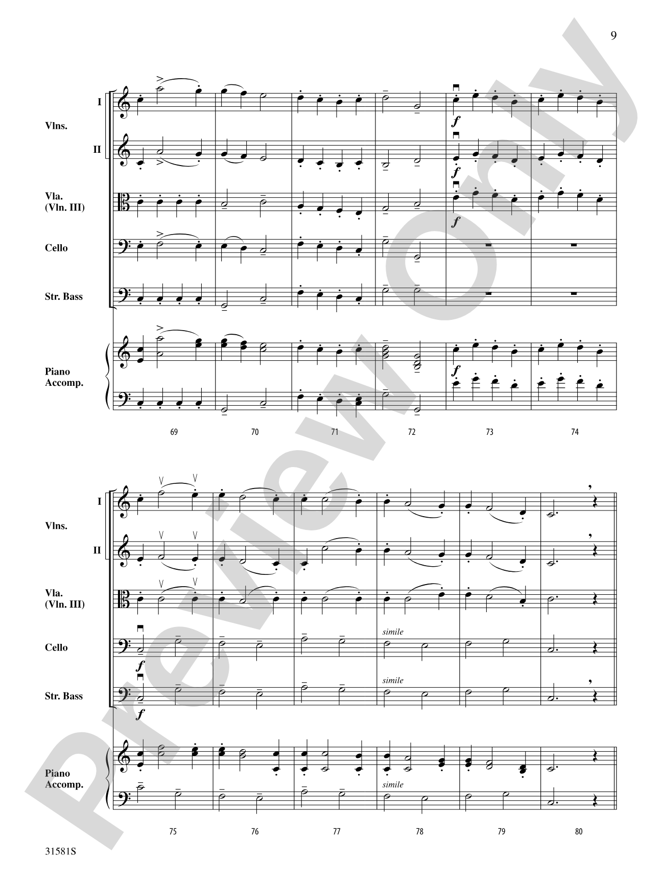 Rondo Presto (from String Quartet K. 157): Score
