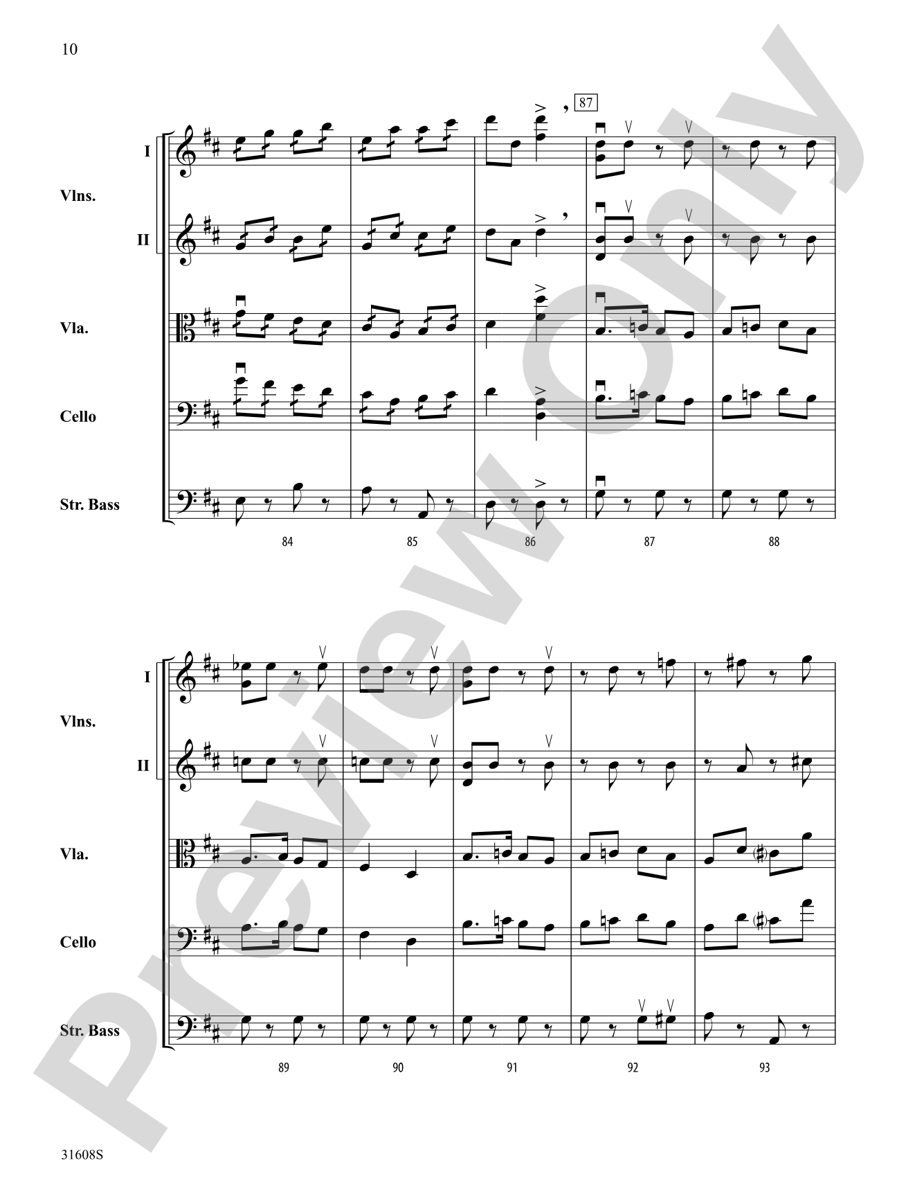Souvenir d'Amerique: String Orchestra Conductor Score & Parts