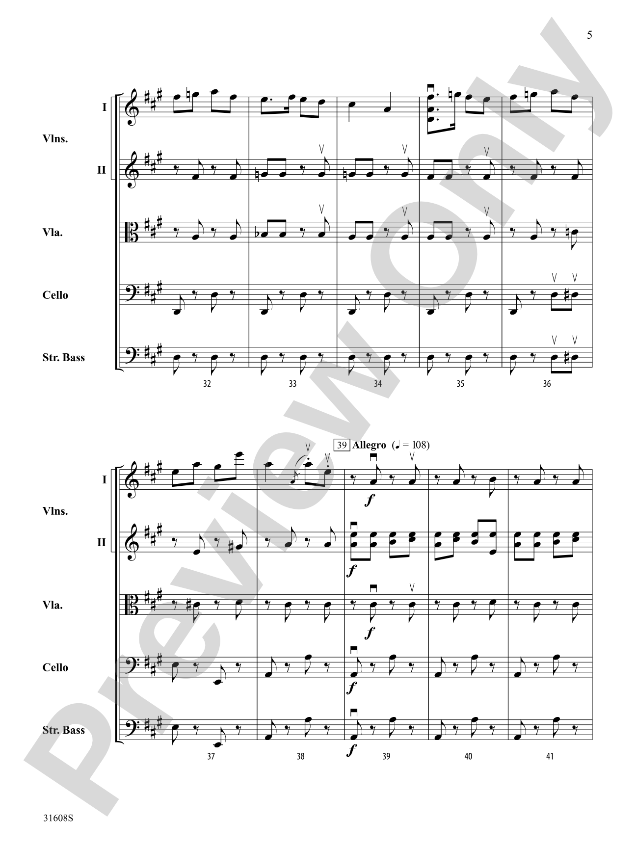 Souvenir d'Amerique: String Orchestra Conductor Score & Parts